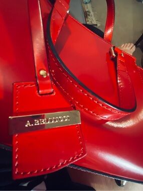 A. Bellucci Red Patent Leather Tote Bag